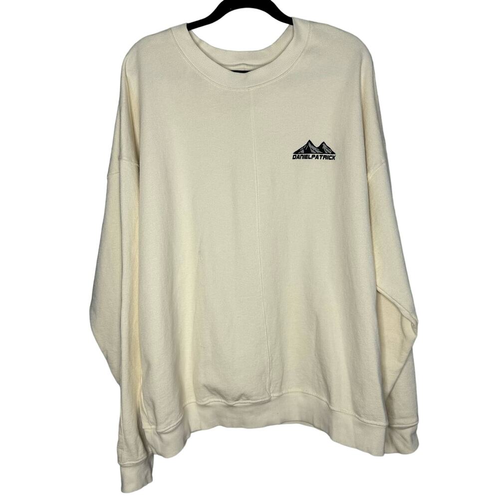 Daniel Patrick Crew Neck Long Sleeve Sweatshirt Cream Men's XXL